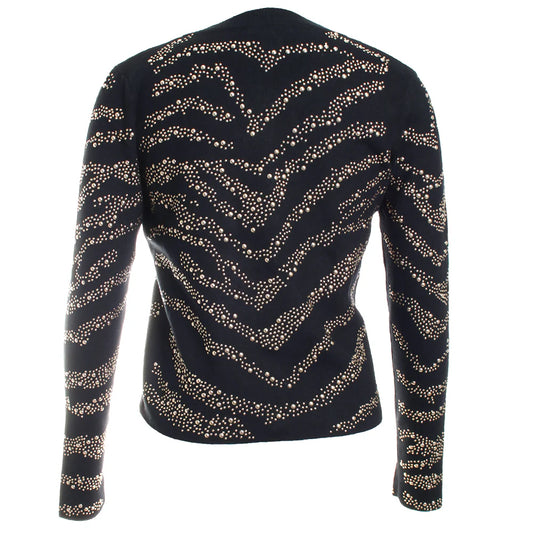 Gold Studded Knit Jacket Black