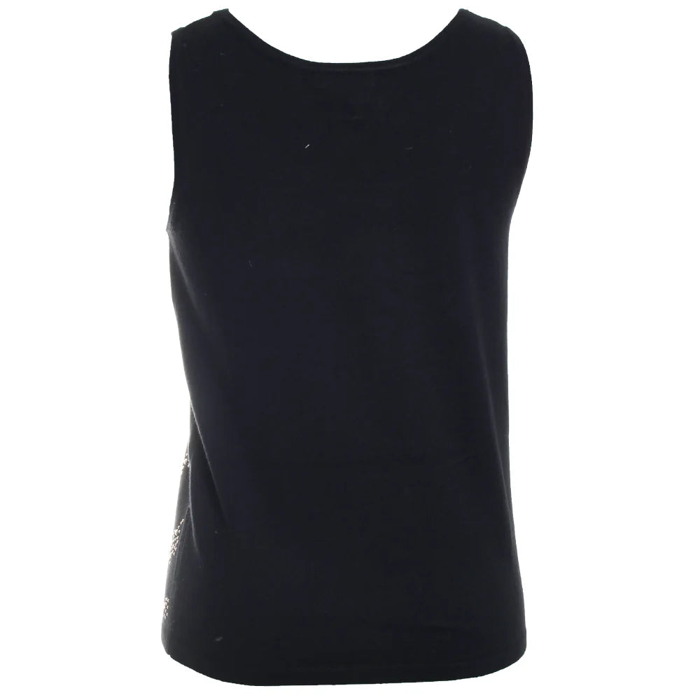 Studded Detailed Tank Black