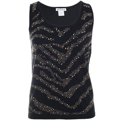 Studded Detailed Tank Black
