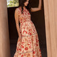 Sleeveless Smocked Maxi Dress Audubon Red