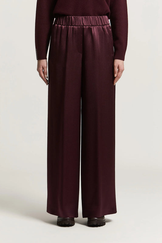 Bordeaux Satin Palazzos