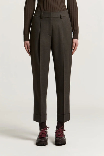 Beaded Brown Wool Pants