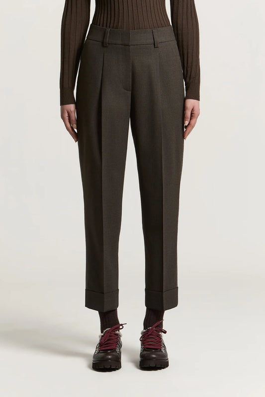Beaded Brown Wool Pants