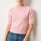 SHORT SLEEVE MARLED PULLOVER