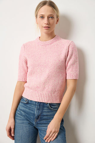 SHORT SLEEVE MARLED PULLOVER