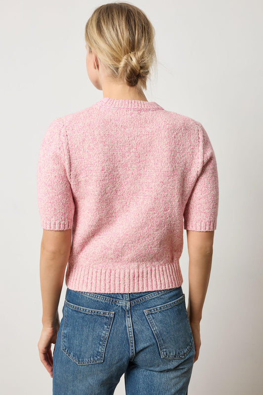 SHORT SLEEVE MARLED PULLOVER