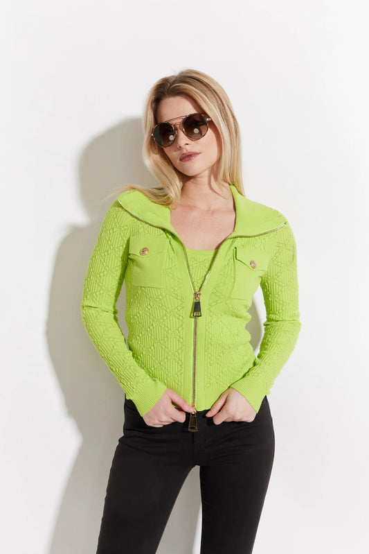 Knit Top With Gold Zipper
