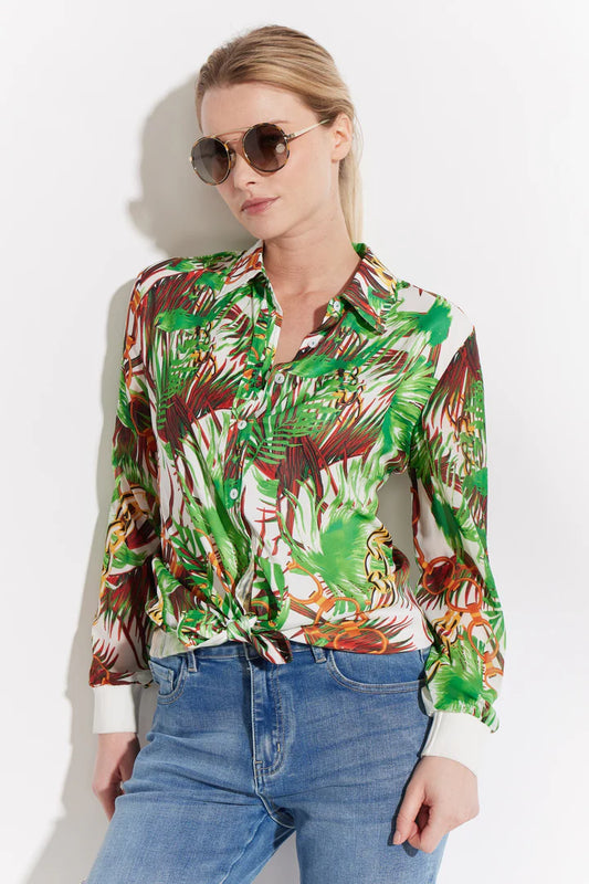 Printed Button Front Shirt