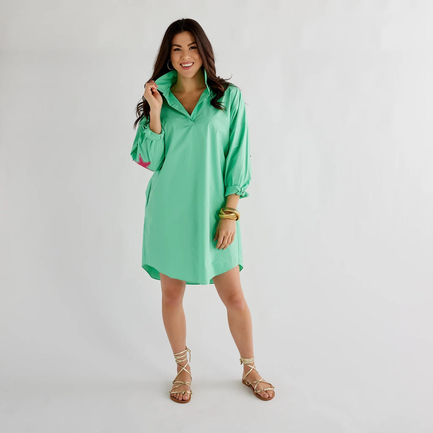 Preppy Star Dress Green