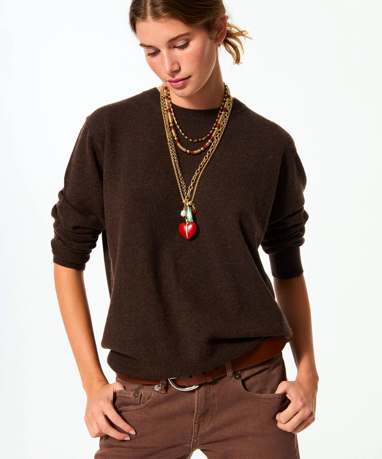 The Big Stone Heart Charm Pendant