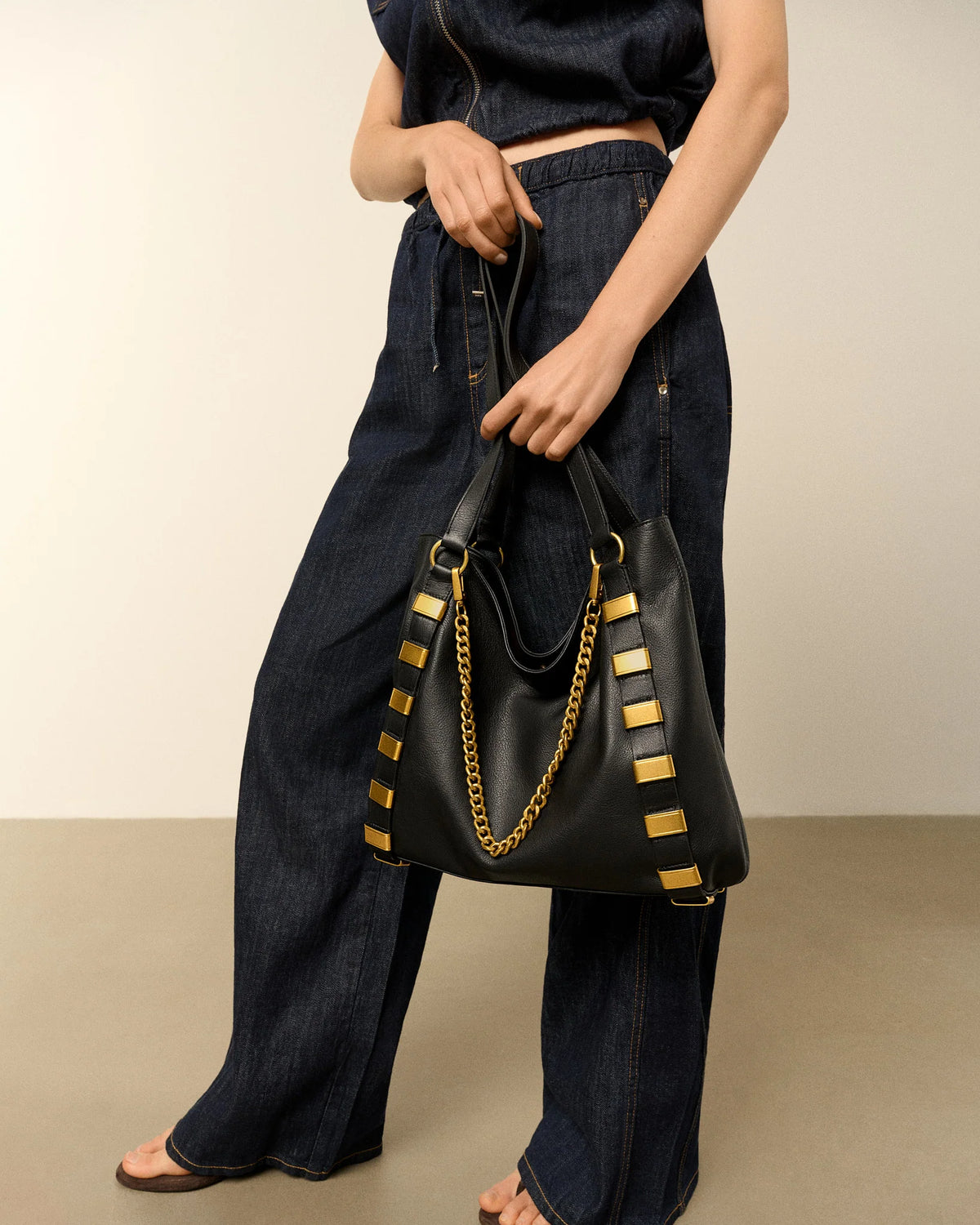 Links Tote - Black Gold