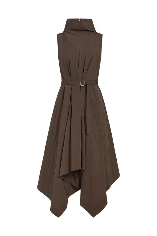 Ash Brown  Indie Asymmetric Hem Dress