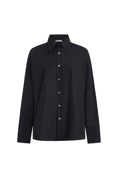 Black Carine Cotton Poplin Shirt