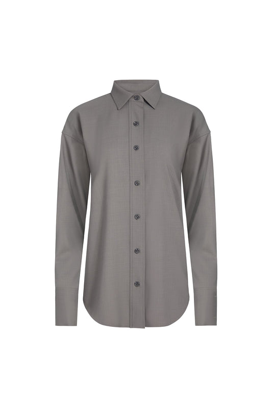 Ash Grey Max Relaxed Suiting Shirt