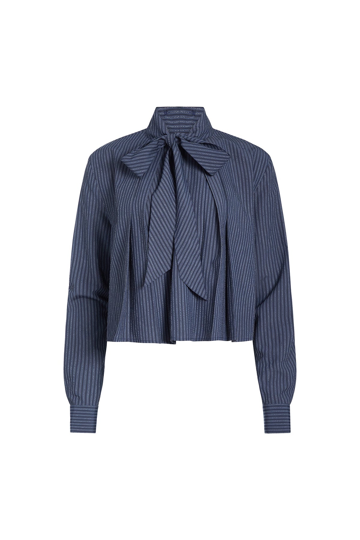 Navy/Blue Aiden Tie Neck Blouse