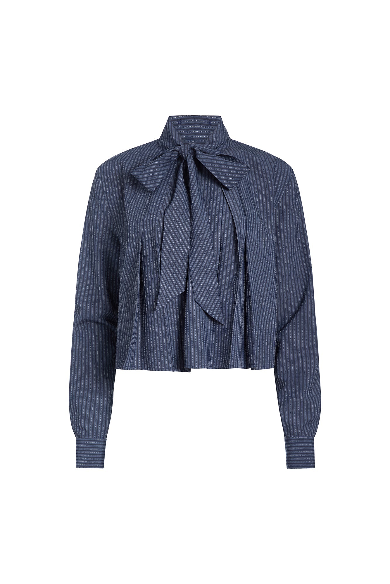 Navy/Blue Aiden Tie Neck Blouse
