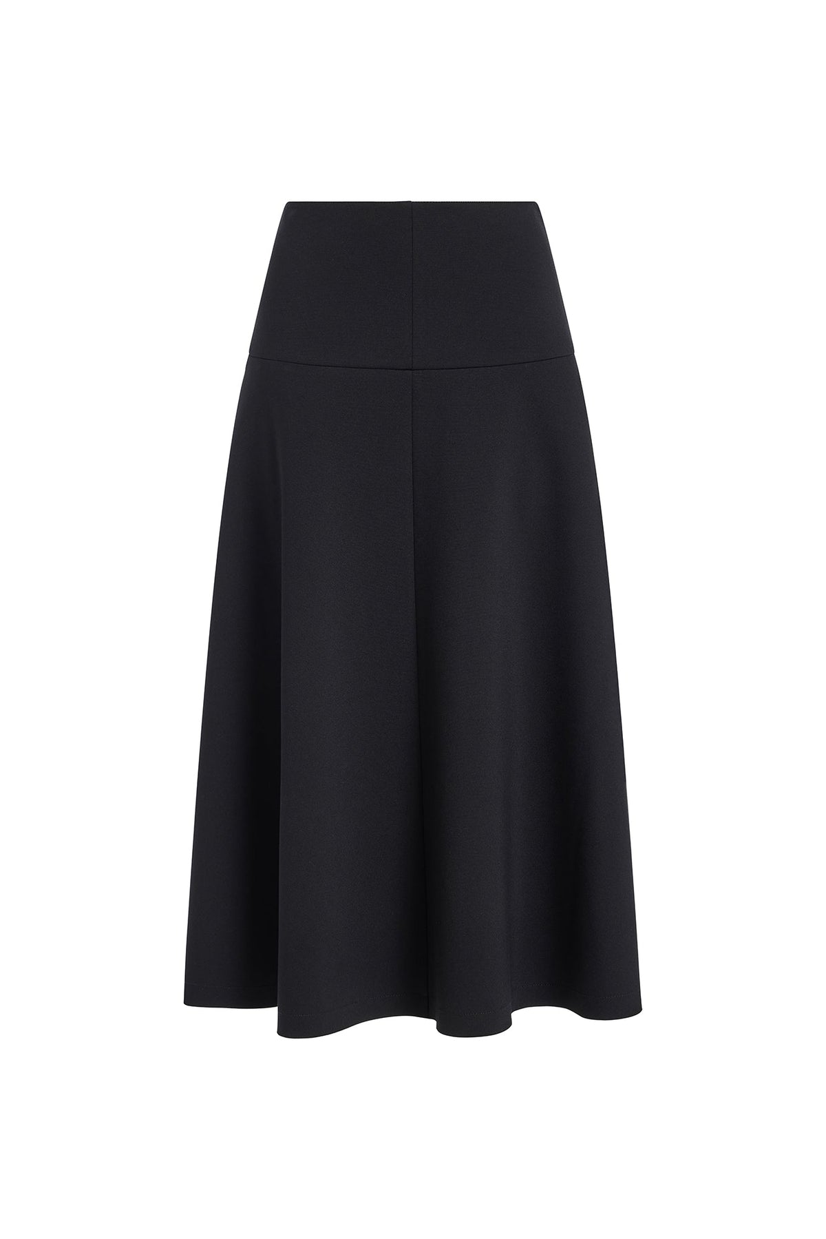 Black Antonia Ponte Midi Skirt