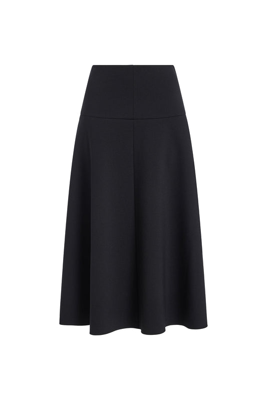 Black Antonia Ponte Midi Skirt