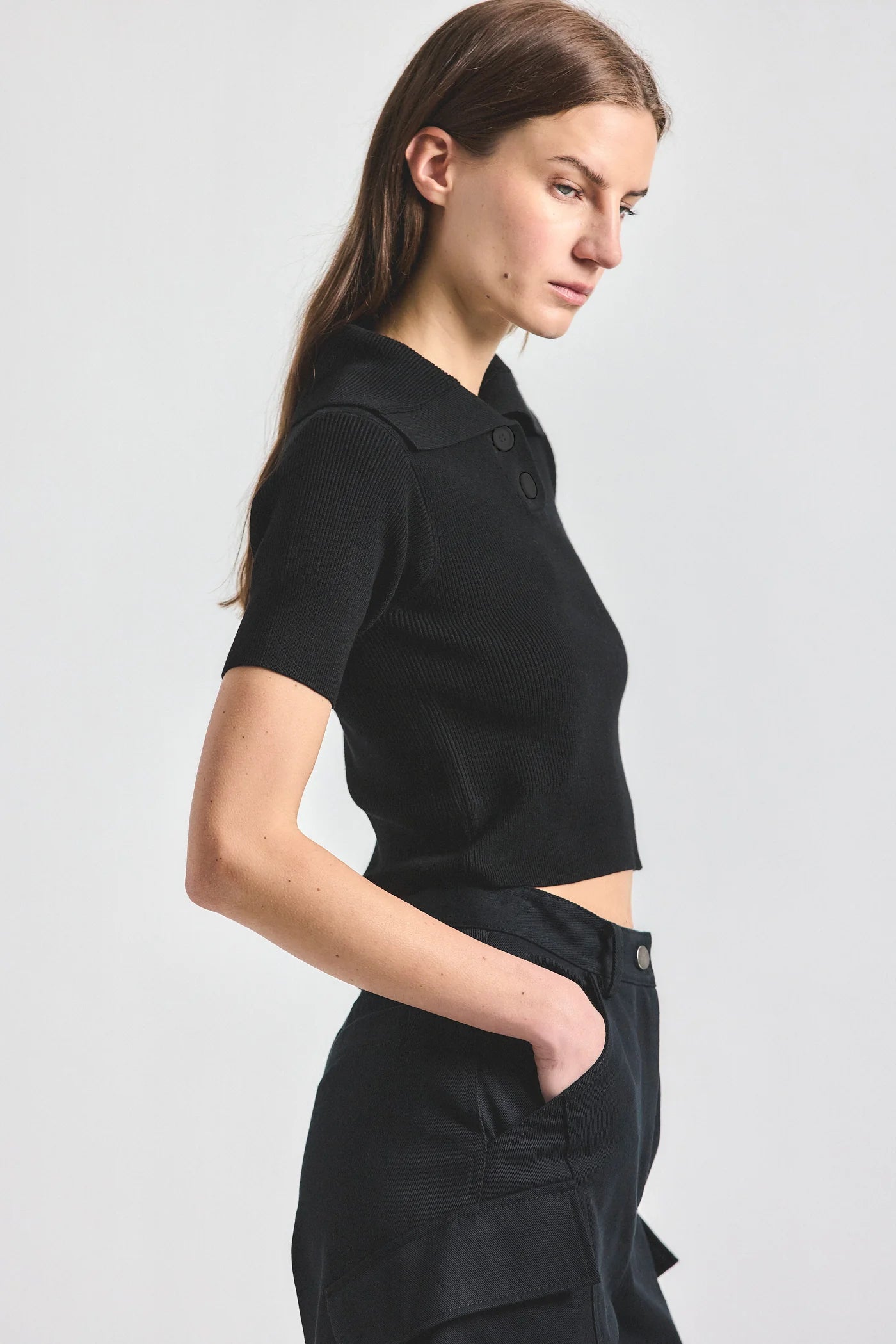 Black Antonella Short Sleeve Knit