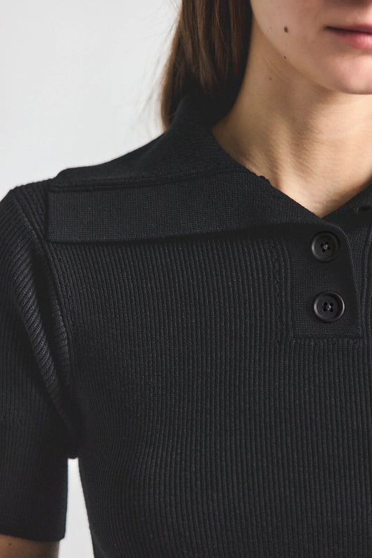 Black Antonella Short Sleeve Knit