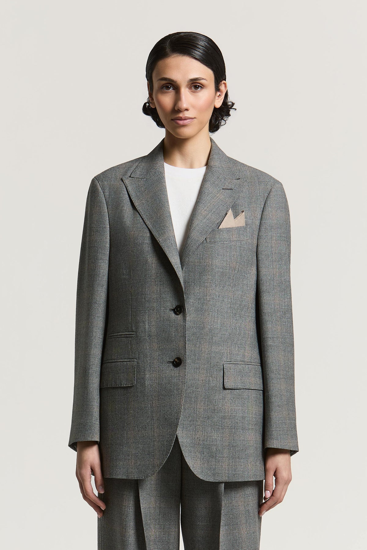 Satellite Grey Glen Check Blazer
