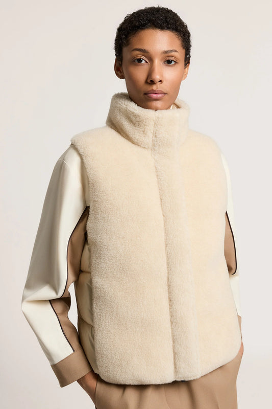 Ethereal Beige Shearling Vest