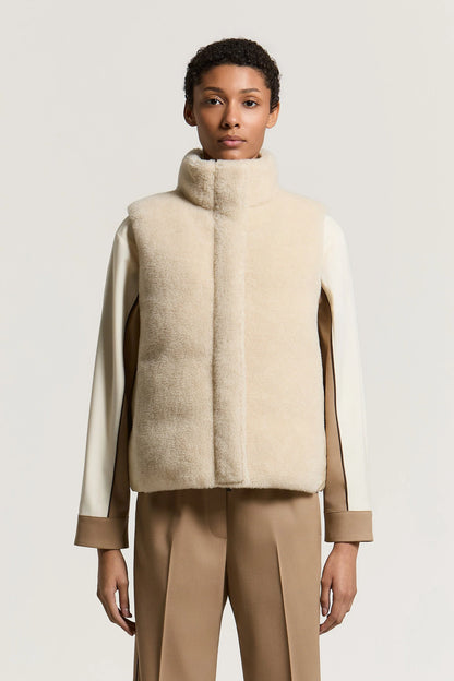 Ethereal Beige Shearling Vest
