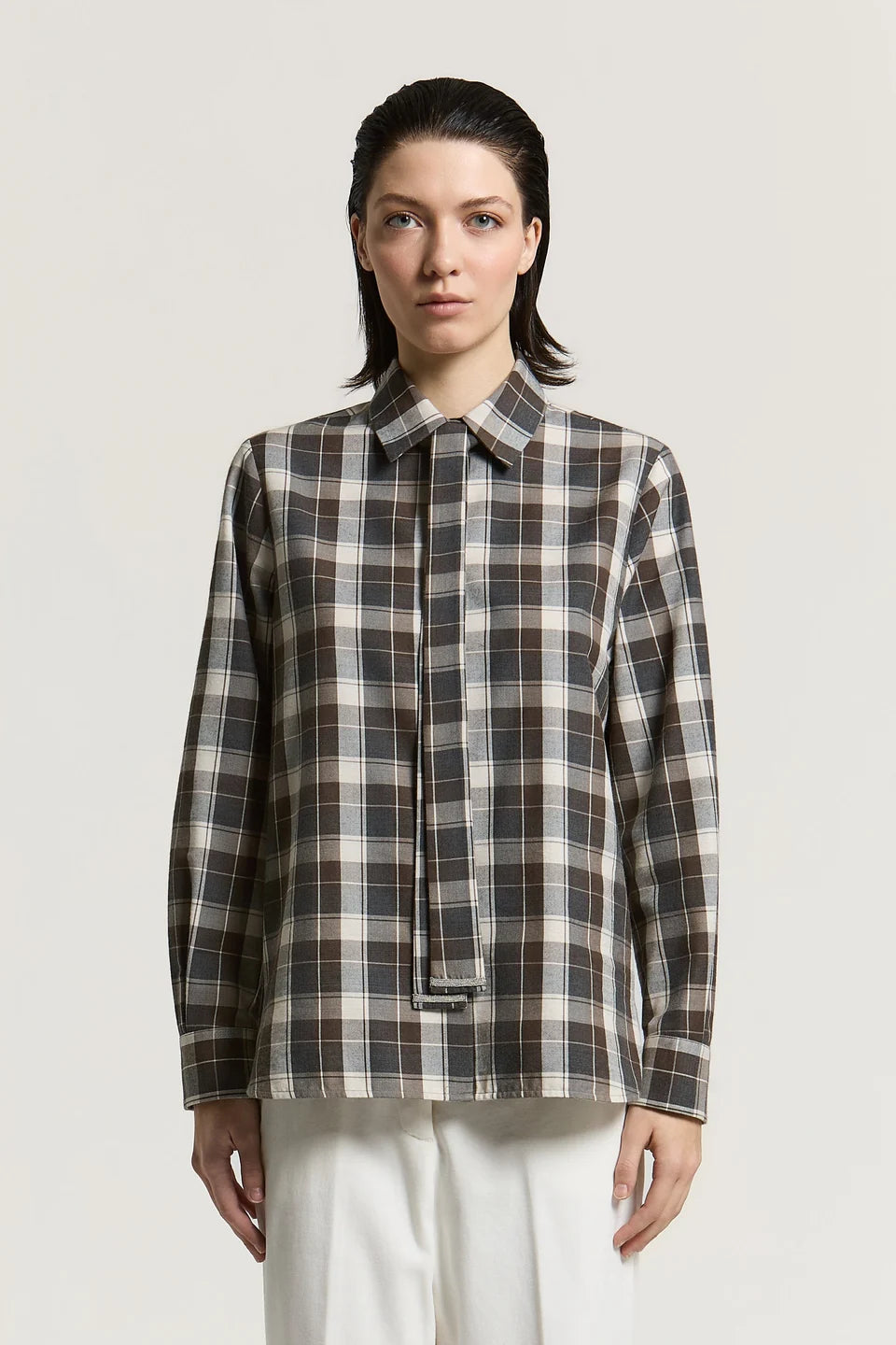 Deep Brown Wool Flannel Shirt