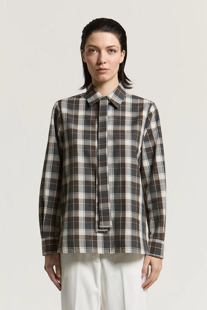 Deep Brown Wool Flannel Shirt