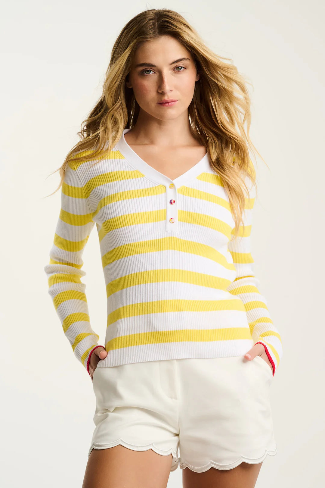 LUCKY STRIPE COTTON HENLEY