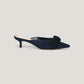 Navy Layla Suede Kitten Heel Mule