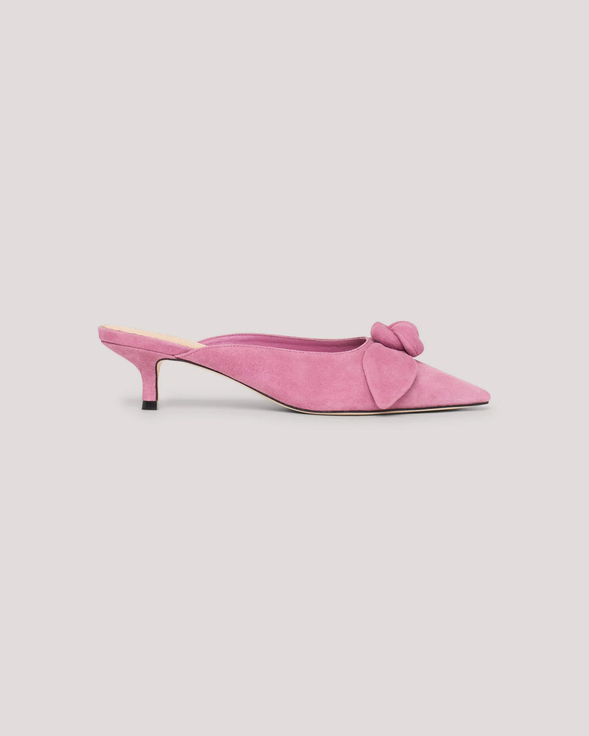 Lilac Layla Suede Kitten Heel Mule