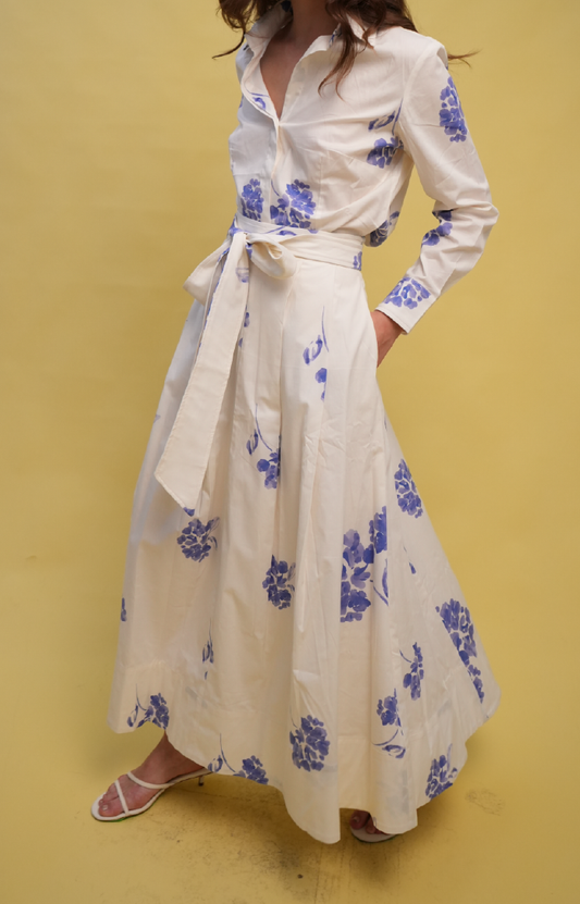 Sienna Skirt – Bloomy Blue Cream