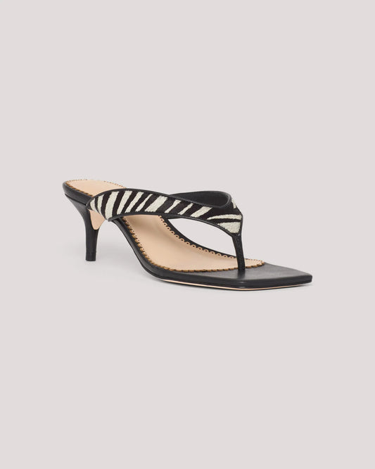 Frankie Zebra Haircalf Kitten Heel