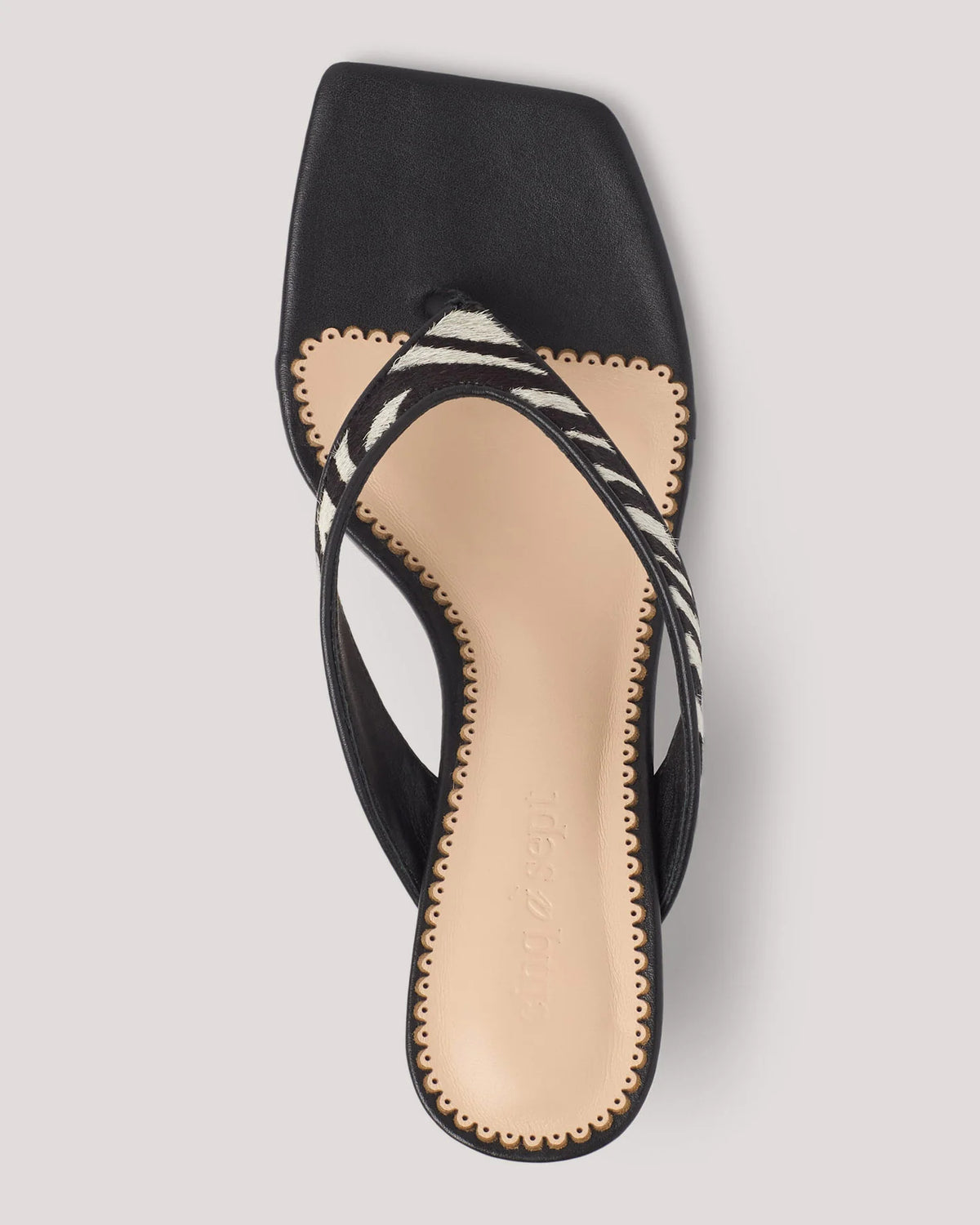 Frankie Zebra Haircalf Kitten Heel