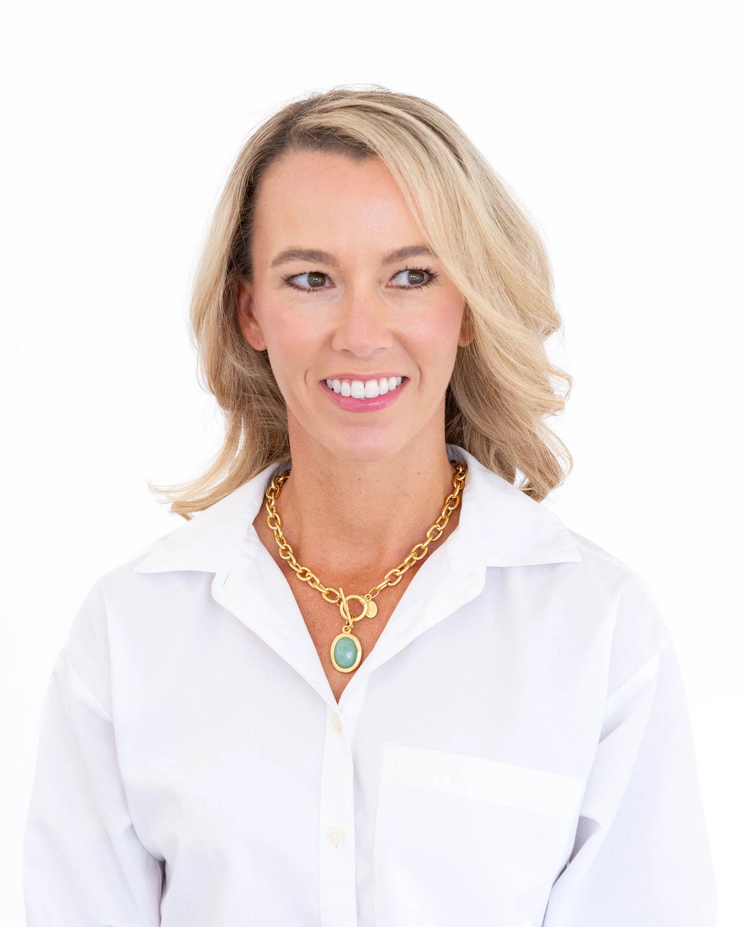 Caroline Toggle Necklace - Jade