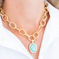 Caroline Loop Chain Necklace - Turquoise