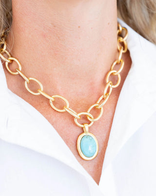 Caroline Loop Chain Necklace - Turquoise