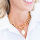 Caroline Loop Chain Necklace - White Agate