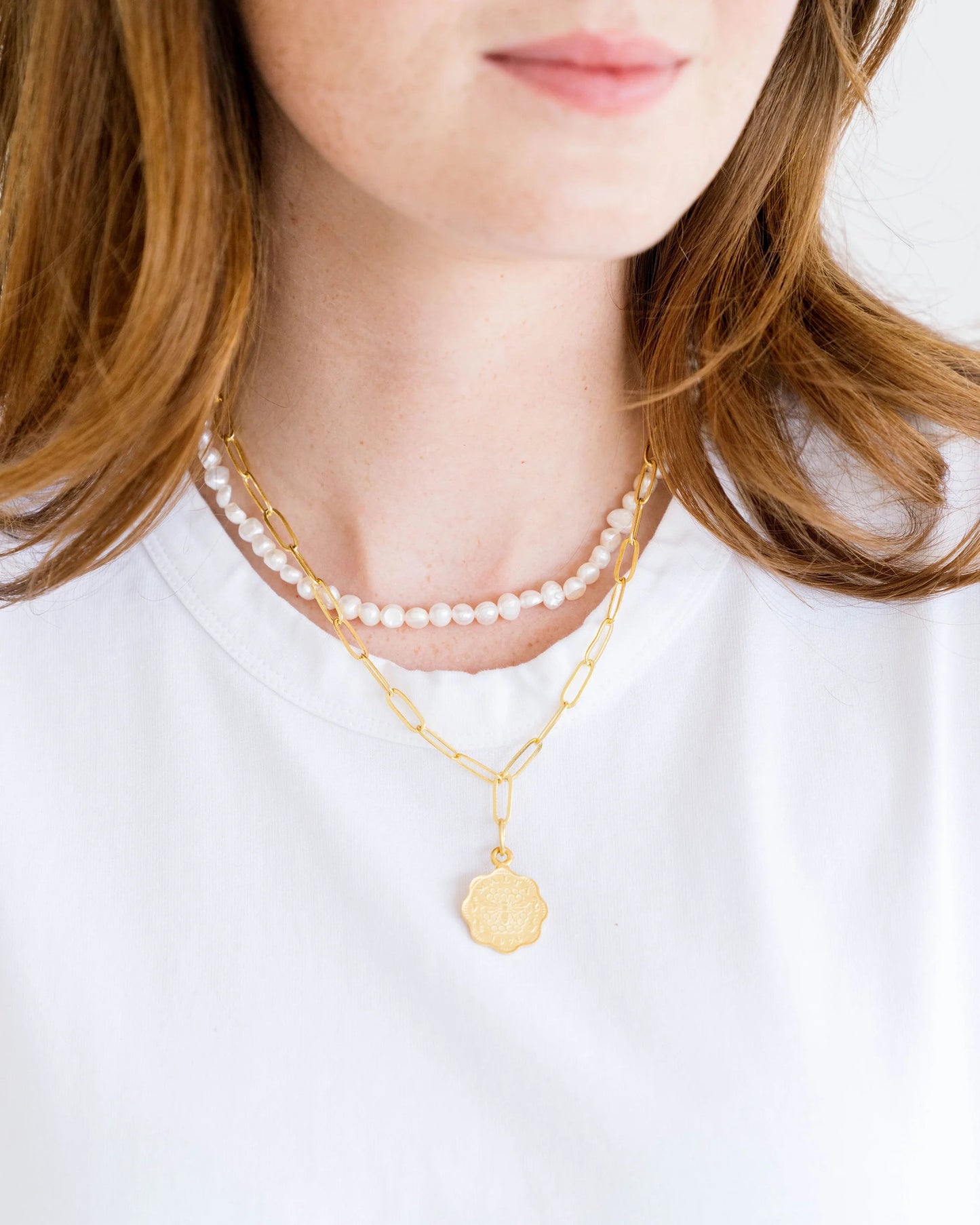 Piper Coin Paperclip Necklace