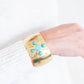Gold + Turquoise Maltese Cross Cuff