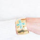 Gold + Turquoise Maltese Cross Cuff