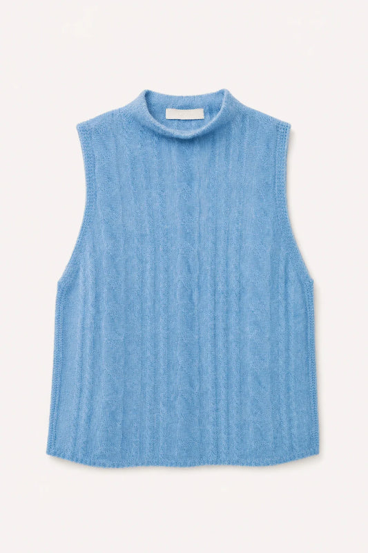 Salvia Sleeveless Cable Turtleneck
