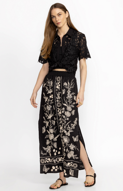 Domingo High Slit Linen Skirt
