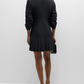 Lucilla Topstitched Pleated-Hem Mini Shirtdress