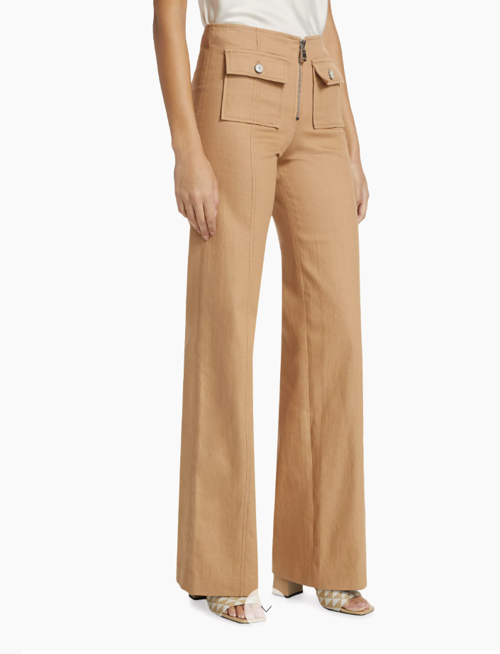 Azure Cotton-Blend Zip Pants