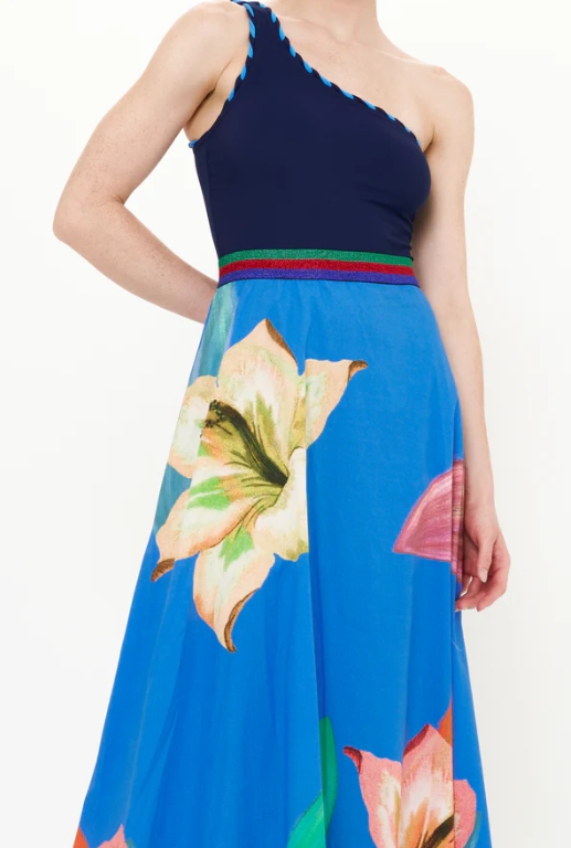 Swing Skirt- Hibiscus Blue