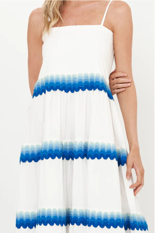 Smocked Back Maxi- Pacifica Blue