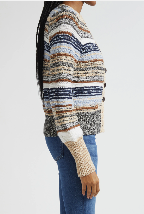 Cecily Mixed Stripe Cotton Cardigan