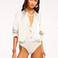 Dina Button Down Bodysuit Ivory